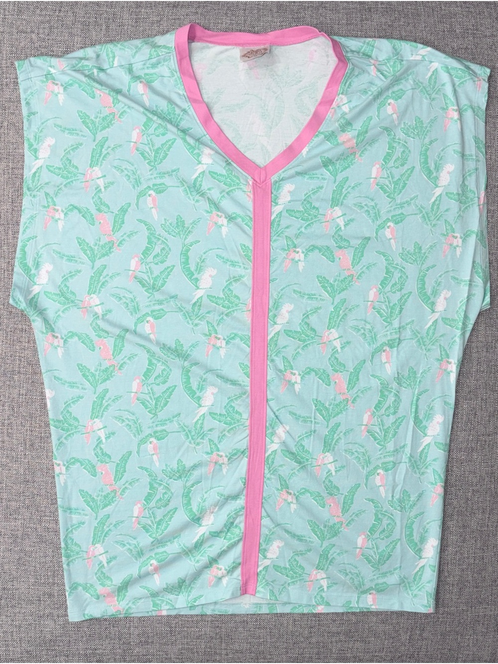 The Beaufort Bonnet Company Mint Green & Pink Parrot Swim Coverup